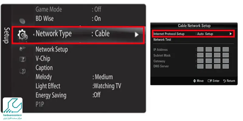 وصل کردن تلویزیون شارپ به اینترنت با کابل Ethernet